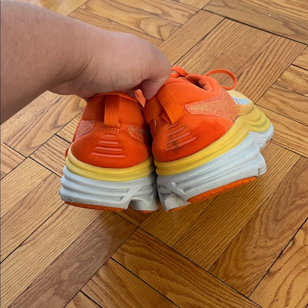 Hoka Men’s Bondi 8 Orange and Yellow Sneakers - Picture 5 of 12